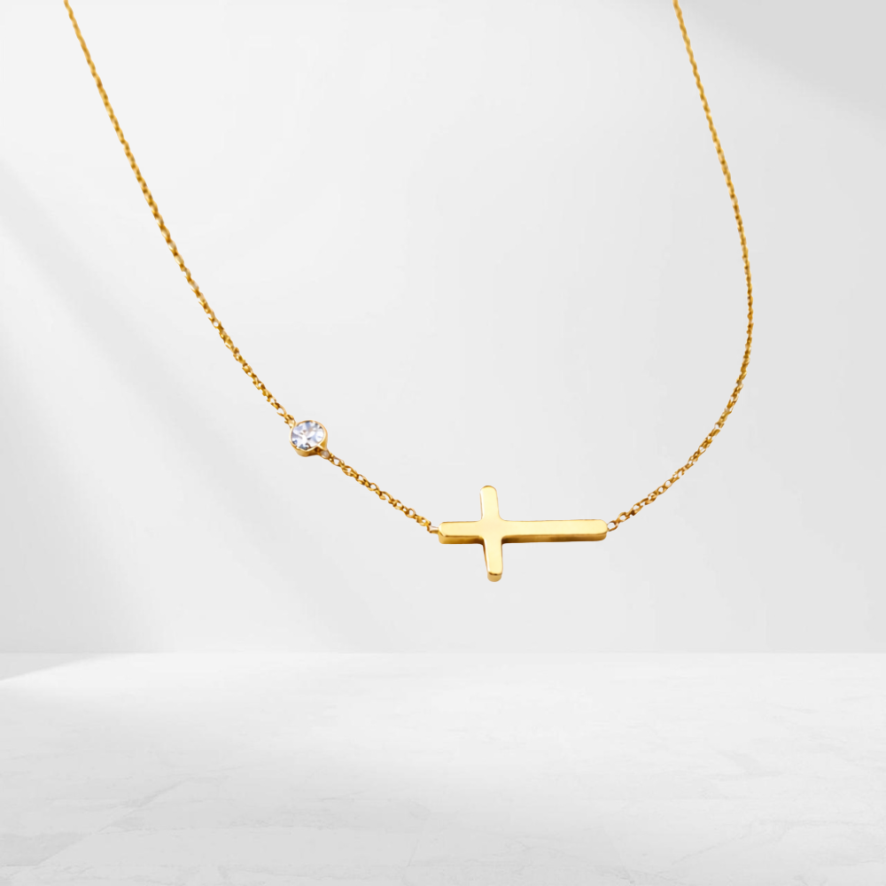 Colier Cross Gold – Veloria Atelier